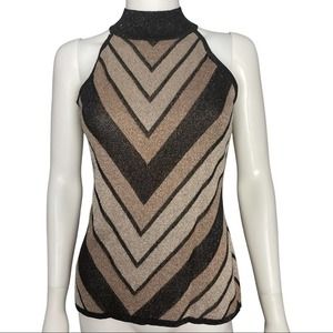 NWT INC Petite Metallic Chevron Sweater Halter PM